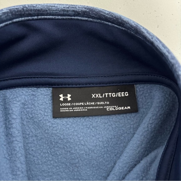 Under Armour Pullover 1/4 Quarter Zip Blue Sweatshirt Jacket XXL Men's 2XL Loose - Picture 6 of 10